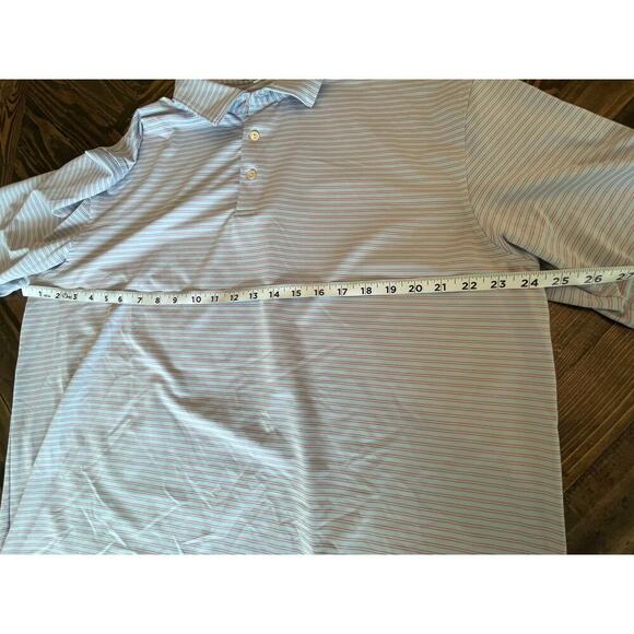 Peter Millar Summer Comfort Striped Golf Performance Polo Men XL Preppy Money - Picture 4 of 8